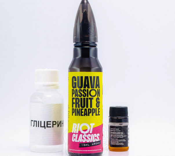 Жидкость Riot Squad Organic Guava Passion Fruit Pineapple 60ml 3mg со вкусом гуавы, маракуйи и ананаса (набор компонентов)