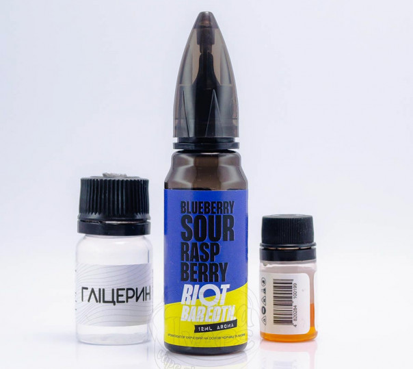 Рідина Riot Squad Salt Blueberry Sour Raspberry 30ml 50mg на сольовому нікотині зі смаком чорниці та малини (набір компонентів)