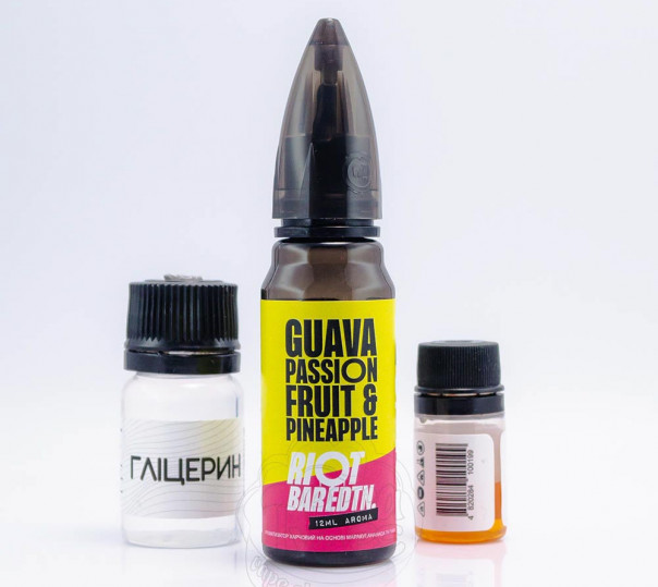 Рідина Riot Squad Salt Guava Passion Fruit Pineapple 30ml 50mg на сольовому нікотині зі смаком тропічного міксу (набір компонентів)