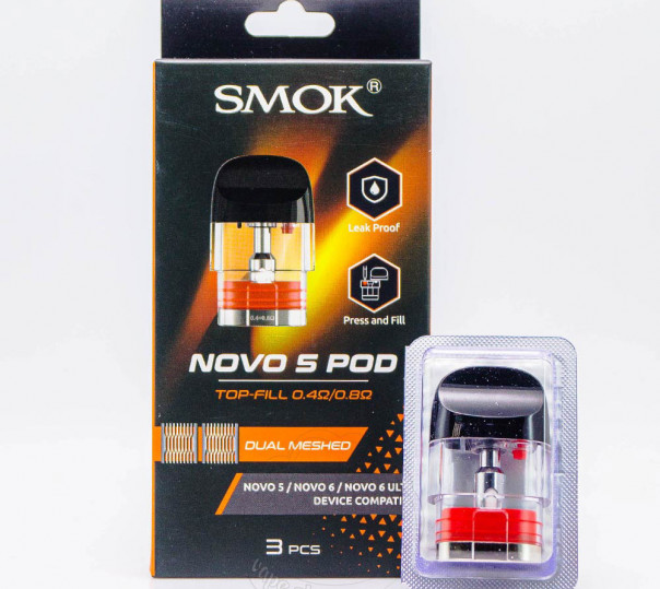 Картридж SMOK Novo 5 Pod Cartridge 3ml 0.4 Ом DUAL MESHED для багаторазової POD системи Novo 5, 6, 6 Ultra Pod Kit