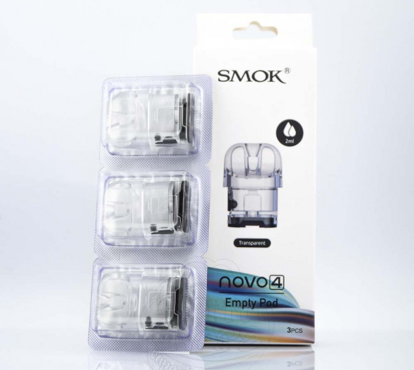 Пустой картридж Smok Novo 4 Empty Pod 2ml Transparent для многоразовой POD системы Novo 4 Pod Kit