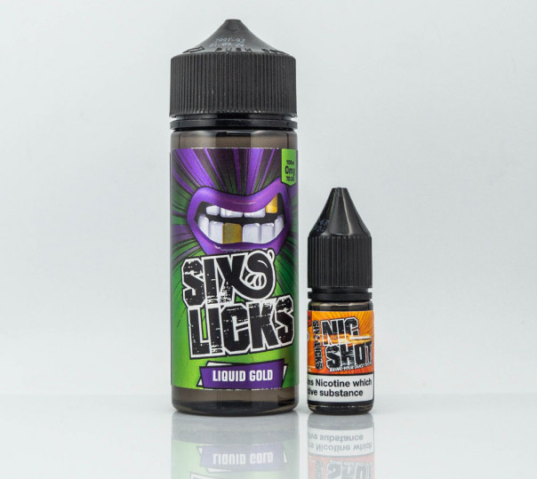 Рідина Six Licks Organic Liquid Gold 110ml 1.5mg на органічному нікотині зі смаком ожини, малини та яблука