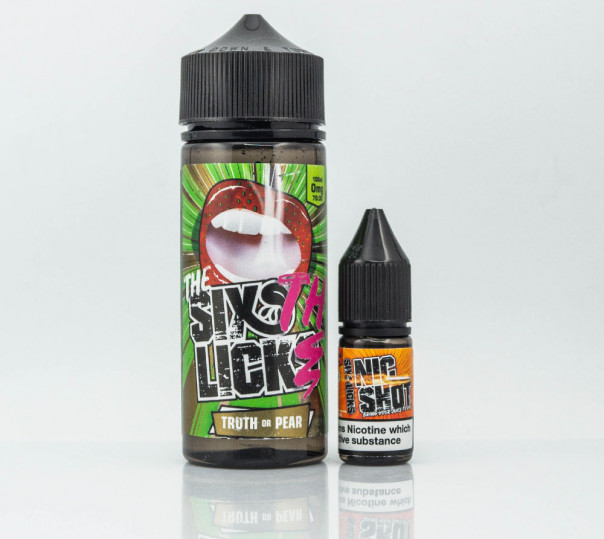 Рідина Six Licks Organic Truth Or Pear 100ml 0mg без нікотину зі смаком полуниці, груші та лайма
