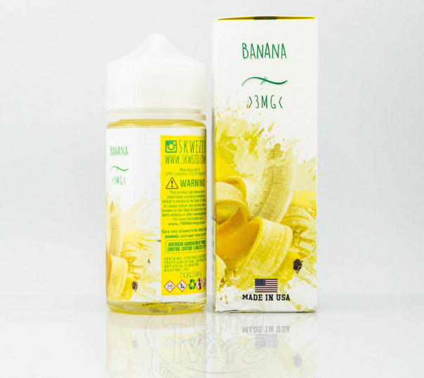 Рідина Skwezed Organic Banana 100ml 3mg на органічному нікотині зі смаком банана