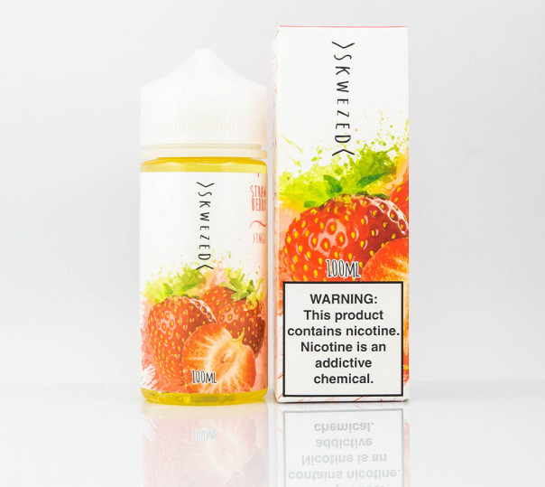 Рідина Skwezed Organic Strawberry 100ml 3mg на органічному нікотині зі смаком полуниці