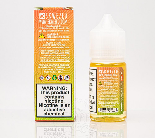 Рідина Skwezed Salt Watermelon Green Apple 30ml 25mg на сольовому нікотині зі смаком кавуна і зеленого яблука Рідина Skwezed Salt Watermelon Green Apple 30ml 25mg на сольовому нікотині зі смаком кавуна і зеленого яблука