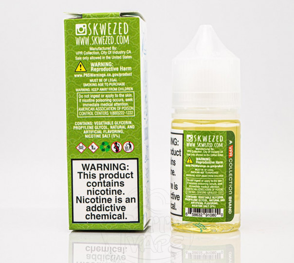Рідина Skwezed Salt Watermelon Ice 30ml 50mg на сольовому нікотині зі смаком кавуна з холодком Рідина Skwezed Salt Watermelon Ice 30ml 50mg на сольовому нікотині зі смаком кавуна з холодком