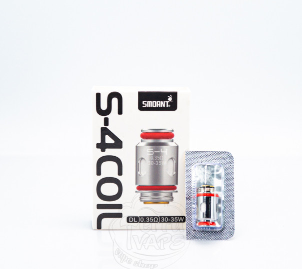 Випаровувач Smoant S Series Coil S-4 DL 0.35 Ом для багаторазової системи Charon Baby Plus, Santi, T50, Knight 40, Pasito Pro Pod Kit