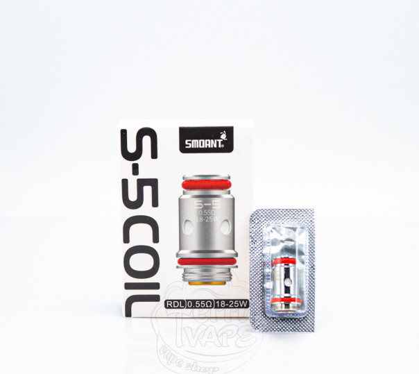 Випаровувач Smoant S Series Coil S-5 RDL 0.55 Ом для багаторазової системи Charon Baby Plus, Santi, T50, Knight 40, Pasito Pro Pod Kit