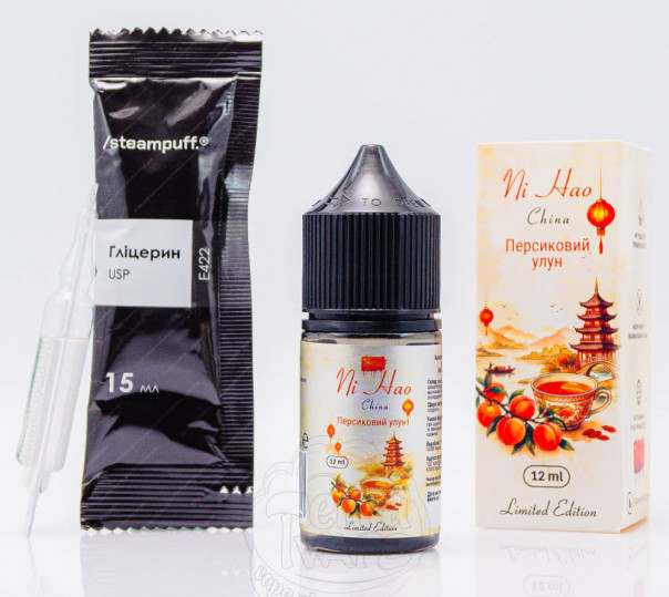 Жидкость Hello World Salt Peach Oolong 30ml 50mg со вкусом персикового чая улун (набор компонентов)