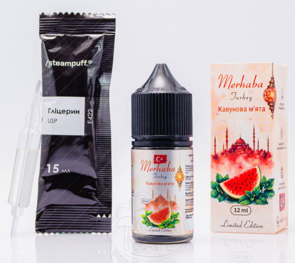 Жидкость Hello World Salt Watermelon Mint 30ml 50mg со вкусом арбуза и мяты (набор компонентов)