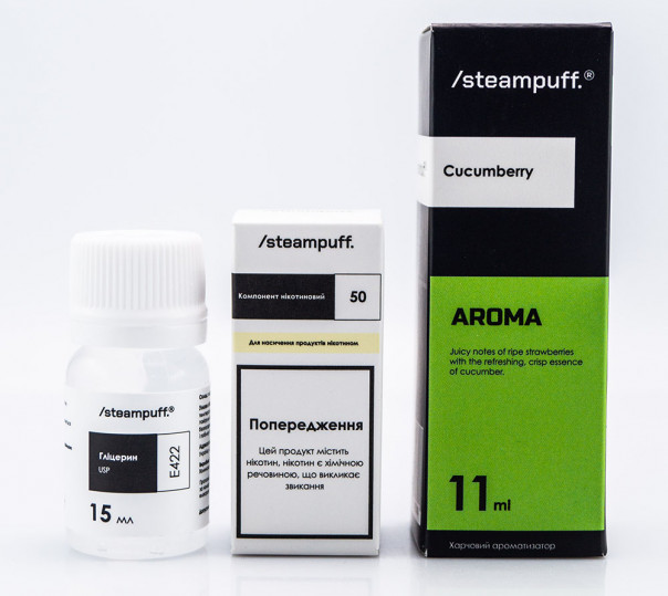 Рідина Steampuff Salt Cucumberry 30ml 50mg зі смаком полуниці та огірка (набір компонентів)
