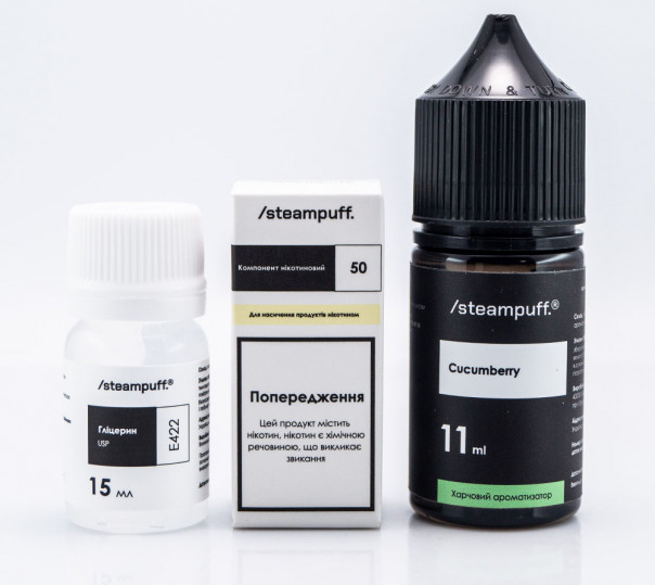 Рідина Steampuff Salt Cucumberry 30ml 50mg зі смаком полуниці та огірка (набір компонентів)