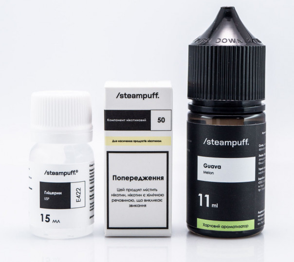 Рідина Steampuff Salt Guava Melon 30ml 50mg зі смаком гуави та дині (набір компонентів)