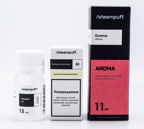 Рідина Steampuff Salt Gummy Worms 30ml 50mg зі смаком желейних черв'яків (набір компонентів)