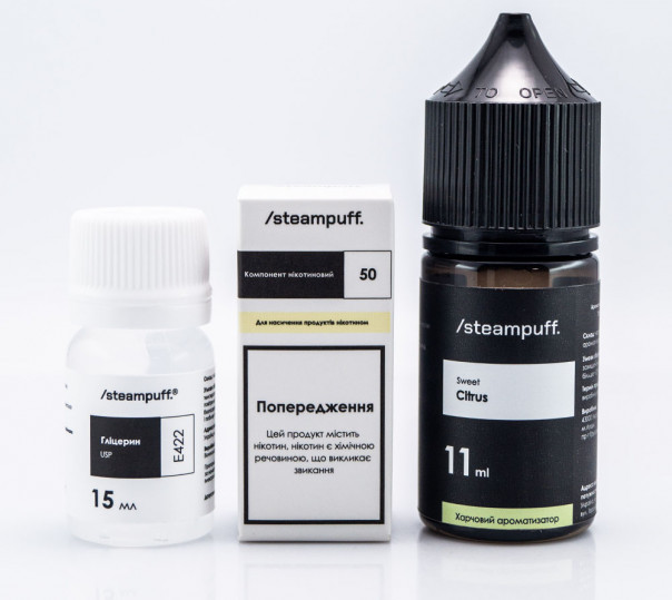 Рідина Steampuff Salt Sweet Citrus 30ml 50mg зі смаком солодкого цитрусу (набір компонентів)
