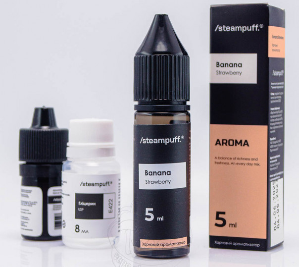 Рідина Steampuff Salt Banana Strawberry 15ml 50mg зі смаком банана та полуниці (набір компонентів)