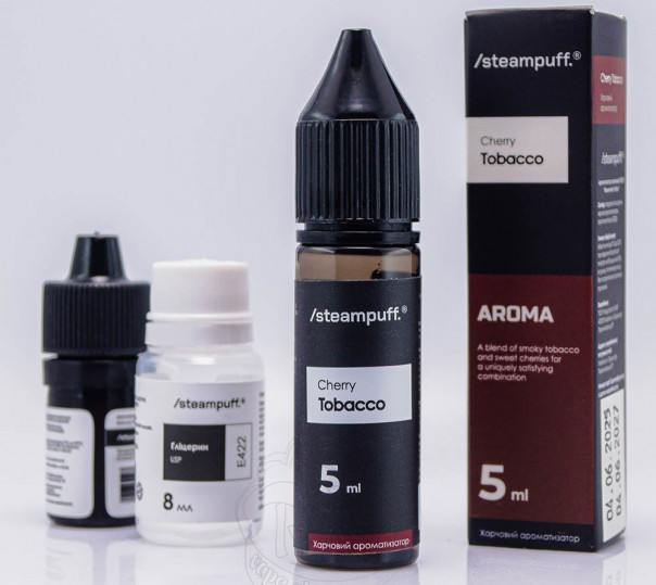 Рідина Steampuff Salt Cherry Tobacco 15ml 50mg зі смаком тютюну з вишнею (набір компонентів)