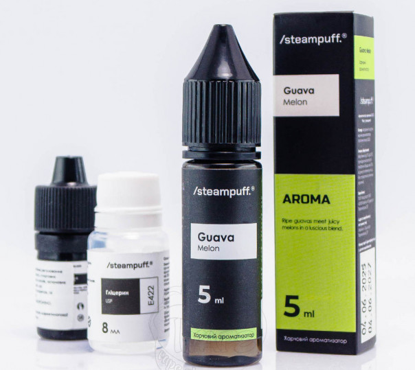 Рідина Steampuff Salt Guava Melon 15ml 50mg зі смаком гуави і дині (набір компонентів)