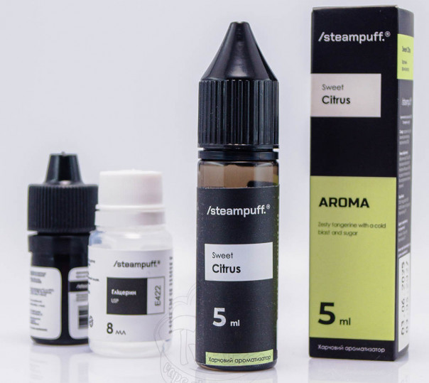Рідина Steampuff Salt Sweet Citrus 15ml 50mg зі смаком цитрусового міксу (набір компонентів)