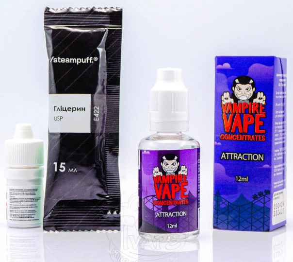 Рідина Vampire Vape Salt Attraction 30ml 0mg зі смаком ягід та ментолу (набір компонентів)