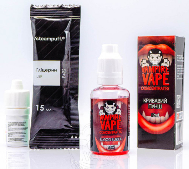 Рідина Vampire Vape Salt Blood Sukka 30ml 0mg зі смаком ягід, ментолу, евкаліпту та анісу (набір компонентів)