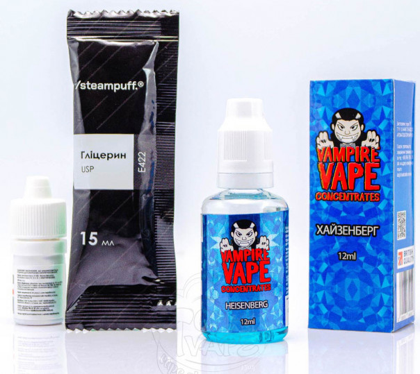 Рідина Vampire Vape Salt Heisenberg 30ml 0mg зі смаком червоних ягід, анісу та ментолу (набір компонентів)