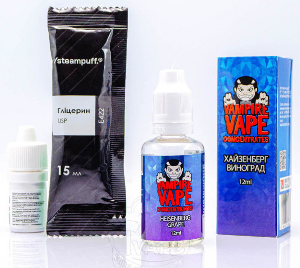 Рідина Vampire Vape Salt Heisenberg Grape 30ml 0mg зі смаком лісових ягід, винограду та ментолу (набір компонентів)