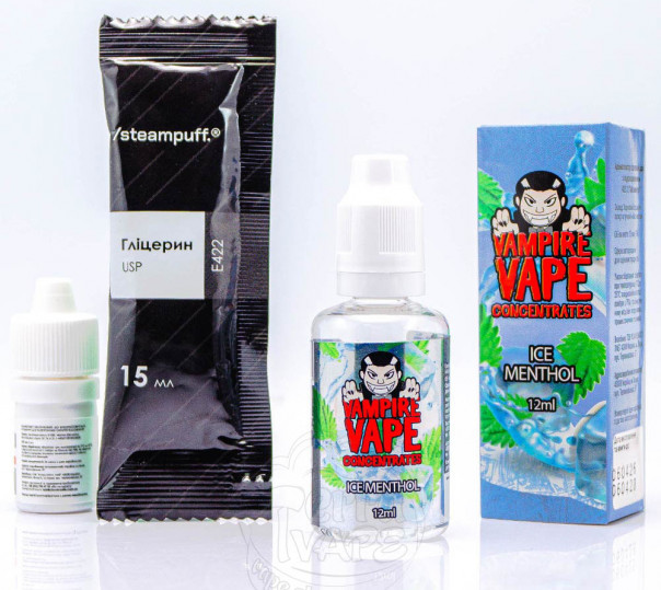 Рідина Vampire Vape Salt Ice Menthol 30ml 0mg зі смаком ментолу (набір компонентів)
