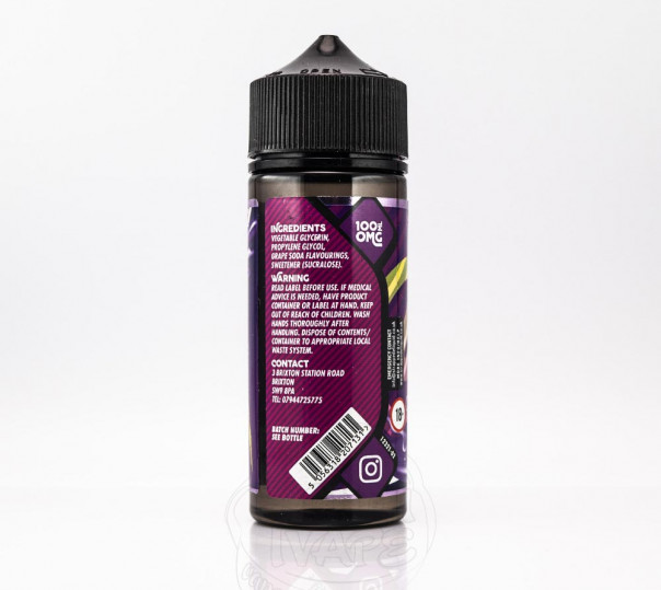 Рідина Strapped Organic Grape Soda Storm 120ml 3mg на органічному нікотині зі смаком виноградної содової