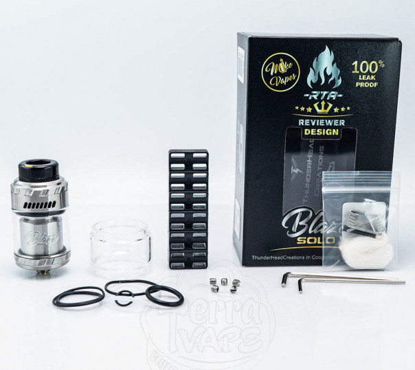 ThunderHead Creations Blaze Solo RTA Silver Black Обслуговуваний бак