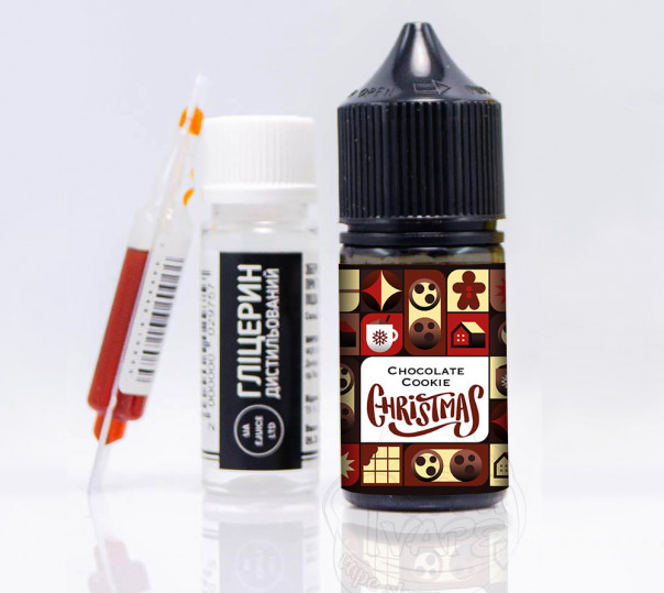 Рідина UA E-Juice Christmas Limited Salt Chocolate Cookie 30ml 50mg зі смаком шоколадного печива (набір компонентів)