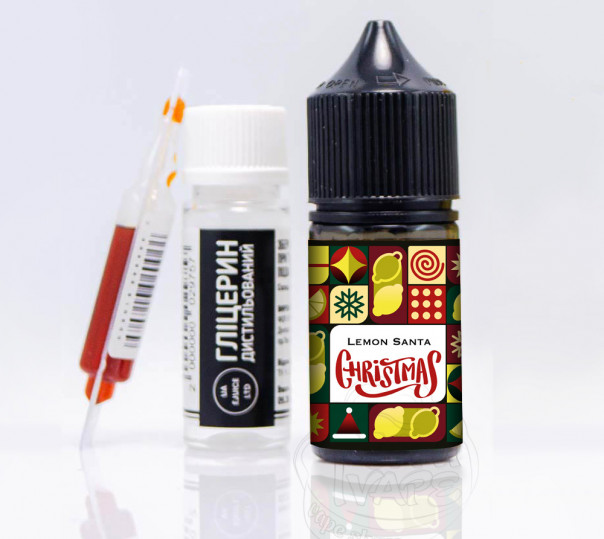 Рідина UA E-Juice Christmas Limited Salt Lemon Santa 30ml 50mg зі смаком лимонний десерт з прохолодою (набір компонентів)