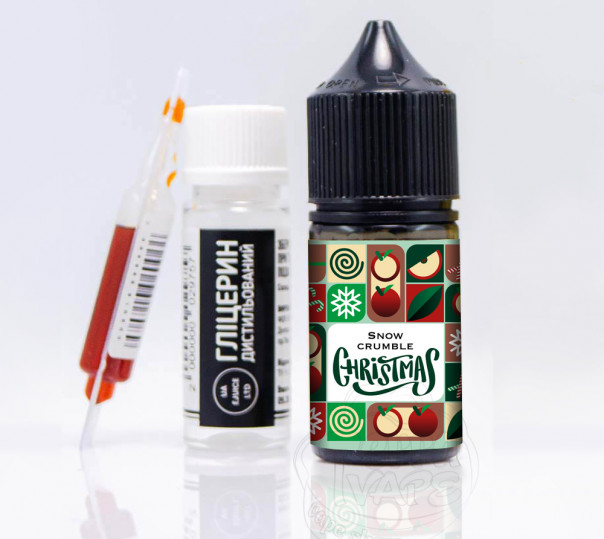 Рідина UA E-Juice Christmas Limited Salt Snow Crumble 30ml 50mg зі смаком яблуневого пирога з прохолодою (набір компонентів)