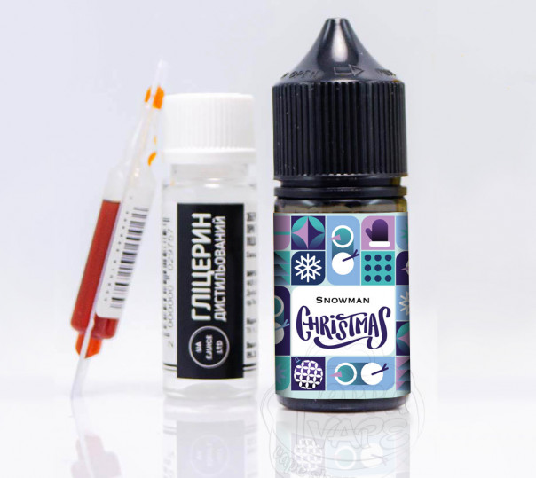 Рідина UA E-Juice Christmas Limited Salt Snowman 30ml 50mg зі смаком морозива з прохолодою (набір компонентів)
