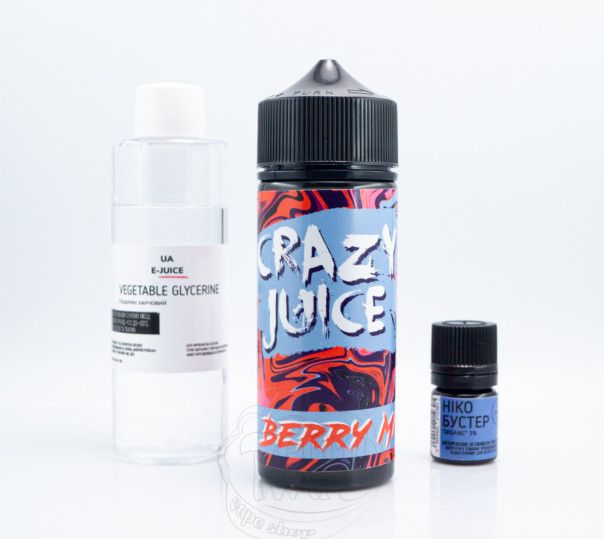 Рідина Crazy Juice Organic Berry Mix 120ml 3mg зі смаком ягід (набір компонентів)