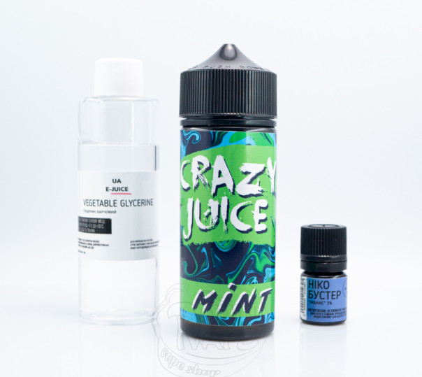Рідина Crazy Juice Organic Mint 120ml 3mg зі смаком м'яти (набір компонентів)