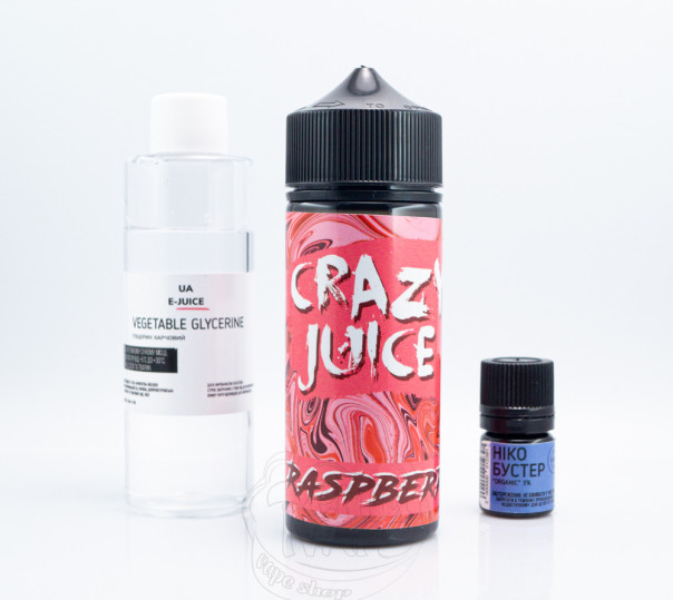Рідина Crazy Juice Organic Raspberry 120ml 3mg зі смаком малини (набір компонентів)