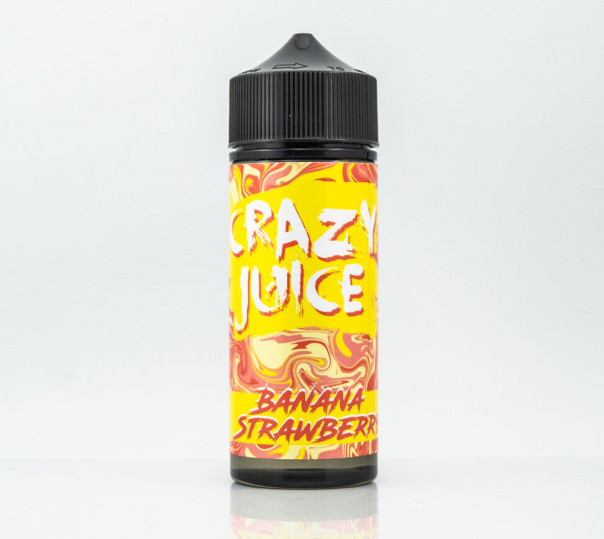 Рідина Crazy Juice Organic Banana Strawberry 120ml 0mg без нікотину зі смаком банана і полуниці