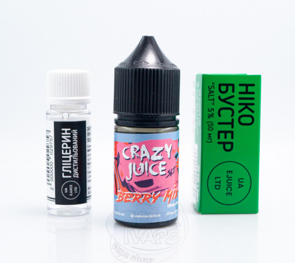 Рідина Crazy Juice Salt Berry Mix 30ml 50mg зі смаком ягід (набір компонентів)