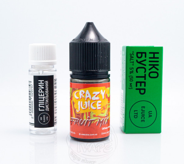 Рідина Crazy Juice Salt Fruit Mix 30ml 65mg зі смаком цитрусових (набір компонентів)