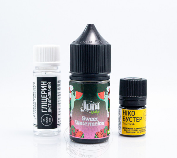 Рідина Juni Mix Salt Sweet Watermelon 30ml 65mg зі смаком солодкого кавуна (набір компонентів)