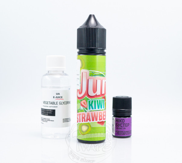 Рідина Juni Organic Kiwi Strawberry 60ml 3mg зі смаком ківі та полуниці (набір компонентів)