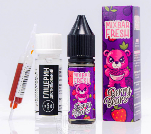 Рідина Mix Bar Fresh Salt Berry Bears 15ml 50mg зі смаком желейних ведмедиків (набір компонентів)
