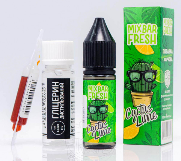 Рідина Mix Bar Fresh Salt Cactus Lime 15ml 50mg зі смаком кактусу та лайму (набір компонентів)