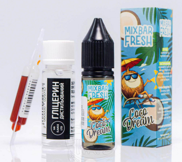 Рідина Mix Bar Fresh Salt Coco Dream 15ml 50mg зі смаком кокосу та лічі (набір компонентів)