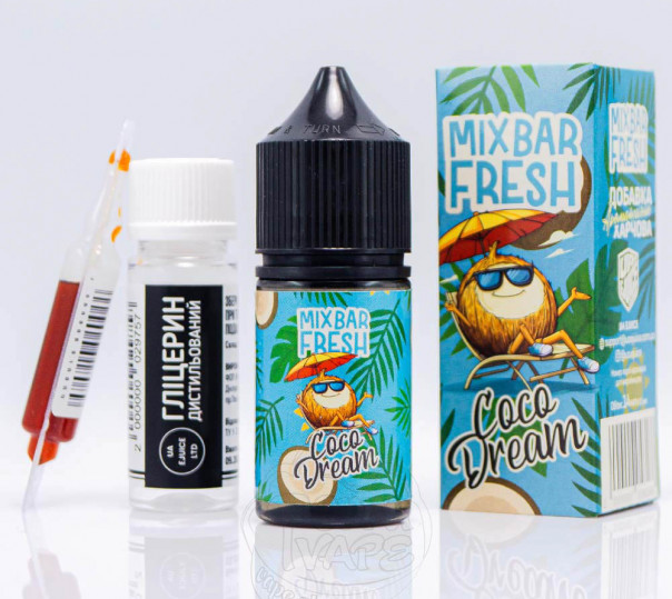 Жидкость Mix Bar Fresh Salt Coco Dream 30ml 50mg со вкусом кокоса и личи (набор компонентов)