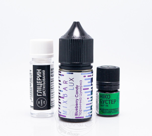 Жидкость Mix Bar Lux Salt Blueberry Candy 30ml 50mg со вкусом черничной конфеты (набор компонентов)