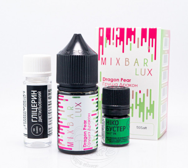 Рідина Mix Bar Lux Salt Dragon Pear 30ml 50mg зі смаком драгонфруту та груші (набір компонентів) Рідина Mix Bar Lux Salt Dragon Pear 30ml 50mg зі смаком драгонфруту та груші (набір компонентів)