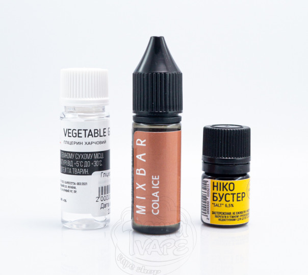 Рідина Mix Bar Salt Cola ICE 15ml 50mg зі смаком коли з льодом (набір компонентів)